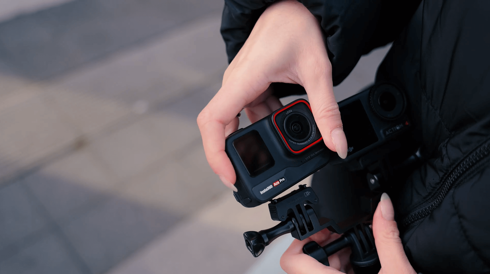 Insta 360 Ace Pro and the DJI Osmo Action 4 Magnetic Mounting System