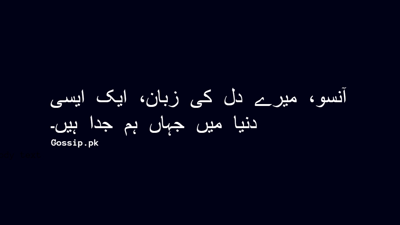Best 2 Line Sadness Urdu Poetry